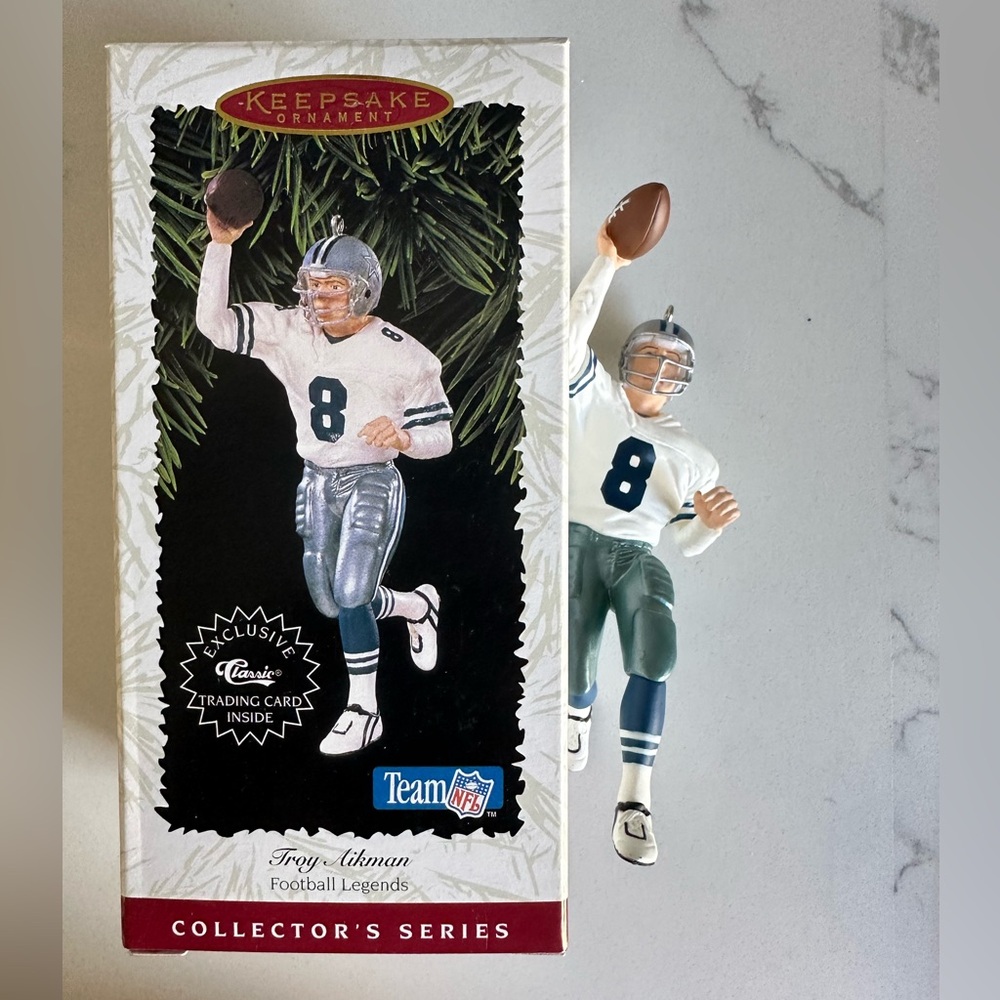 Hallmark Troy Aikman Football Ornament